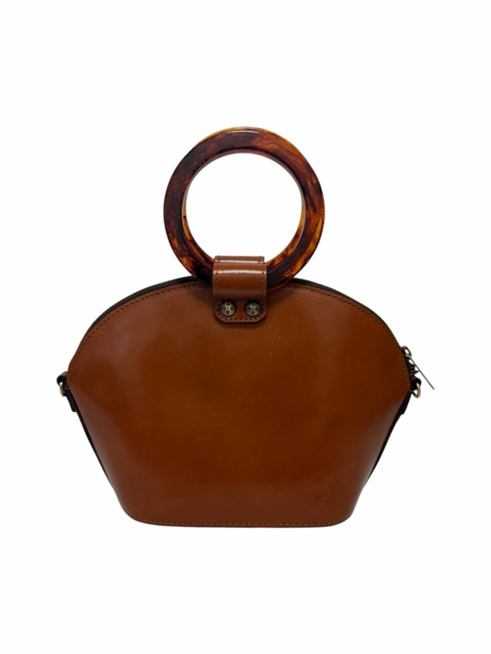 Patricia Nash Solid Brown Leather Crossbody